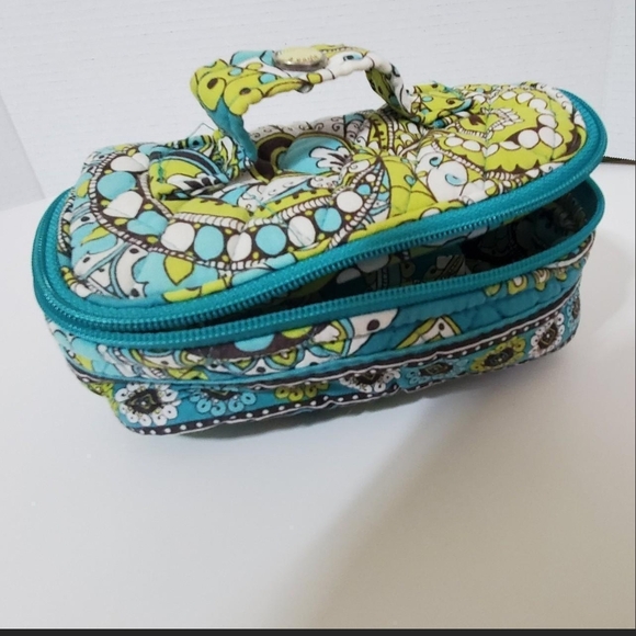 Vera Bradley Teal and Lime Patterned Cosmetic Bag - Picture 1 of 7